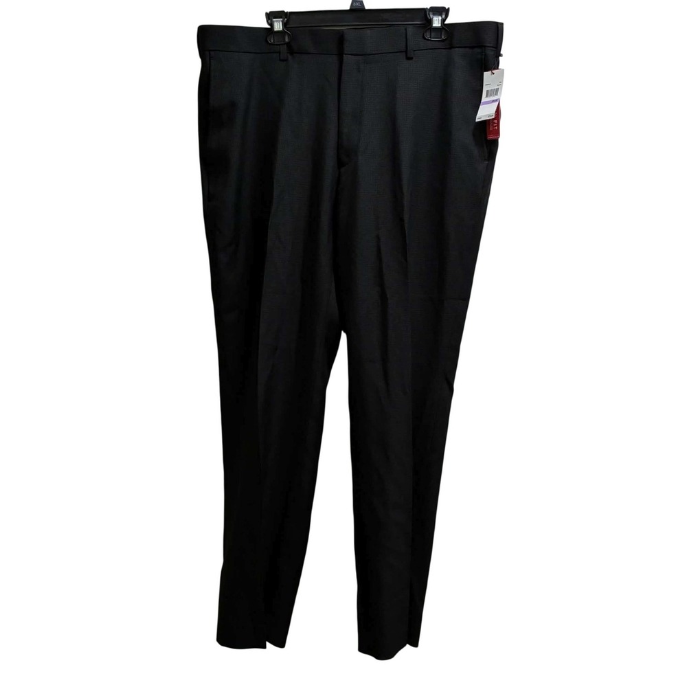 Perry Ellis Portfolio Dress Pants Mens 38x30 Black Modern Fit PTBS6031